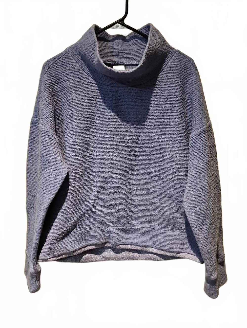 CALIA by Carrie Underwood Textured Mock Neck Pullover Sweatshirt Periwinkle L